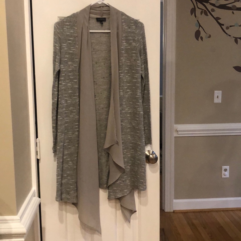 XS Long Gray Open Cardigan from The Limited